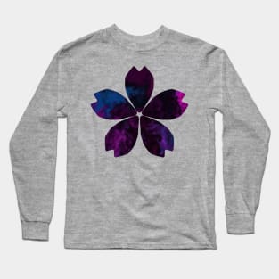 Dark Purple Flower Long Sleeve T-Shirt